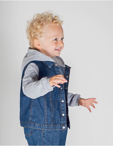 L-LW750-Denim Jacket With Fleece Hood And Sleeves